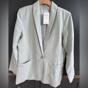 NWT • Abercrombie & Fitch Linen Cotton Light Green Blazer • M